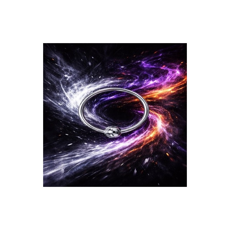 SINGLE TORC ANNEAU DE GLAND AVEC BOULE EN MÉTAL 4cm (T3)