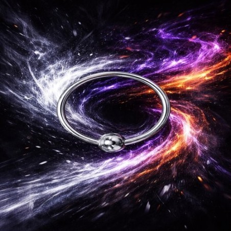 SINGLE TORC ANNEAU DE GLAND AVEC BOULE EN MÉTAL 4cm (T3)