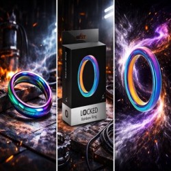 Rainbow ring, cockring métal irisé 4,7cm
Popperscaen